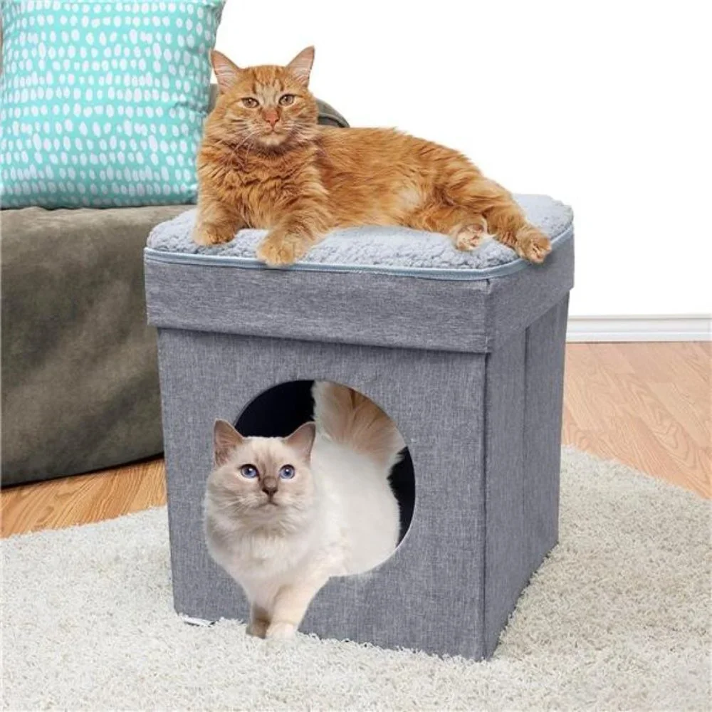Large Cat Bed, Stackable Cat Cube, Indoor Cat House/Cat Condo, Cat Scratcher